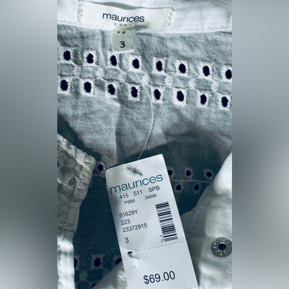 Sz 22/24 3x fits 3x 4x 5x ⭐️NEW Maurices Brand Eyelet Shirt Jacket Snap Front - Picture 9 of 11